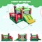 Kids Inflatable Bounce House With Double Slides Basketball Hoop Outdoor Play